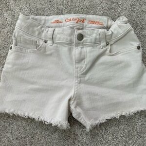 Cat & Jack Girl’s White Jean Stretch Shorts